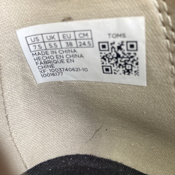 Toms Speckled Ankle Booties Black Cream wedge women 7.5 suede polka dot casual - Picture 12 of 13